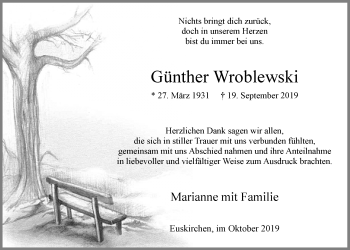 Anzeige von Günther Wroblewski von  Blickpunkt Euskirchen 