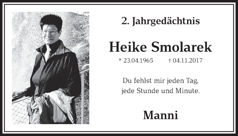  Traueranzeige für Heike Smolarek vom 18.07.2023 aus  Sonntags-Post 