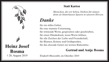 Anzeige von Heinz Josef Bosma von  Werbepost 