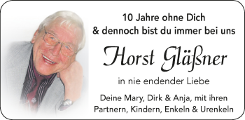 Anzeige von Horst Gläßner von  Leverkusener Wochenende 