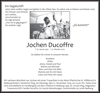 Anzeige von Jochen Ducoffre von  Werbepost 