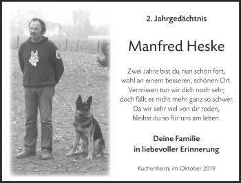 Anzeige von Manfred Heske von  Blickpunkt Euskirchen 