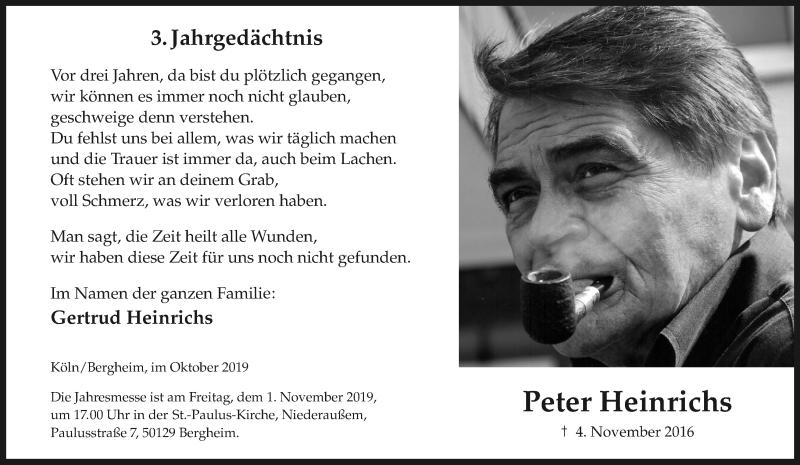  Traueranzeige für Peter Heinrichs vom 18.07.2023 aus Kölner Stadt-Anzeiger / Kölnische Rundschau / Express