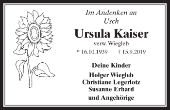 Anzeige von Ursula Kaiser von  Werbepost 