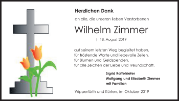 Anzeige von Wilhelm Zimmer von Kölner Stadt-Anzeiger / Kölnische Rundschau / Express