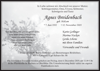 Anzeige von Agnes Breidenbach von  Werbepost 