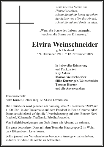 Anzeige von Elvira Weinschneider von  Lokale Informationen 