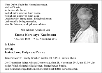 Anzeige von Emma Karakaya-Kaufmann von  Blickpunkt Euskirchen 