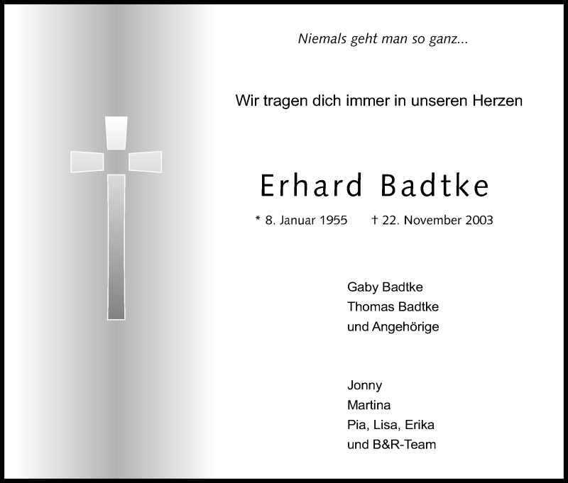 Traueranzeige für Erhard Badtke vom 18.07.2023 aus Kölner Stadt-Anzeiger / Kölnische Rundschau / Express