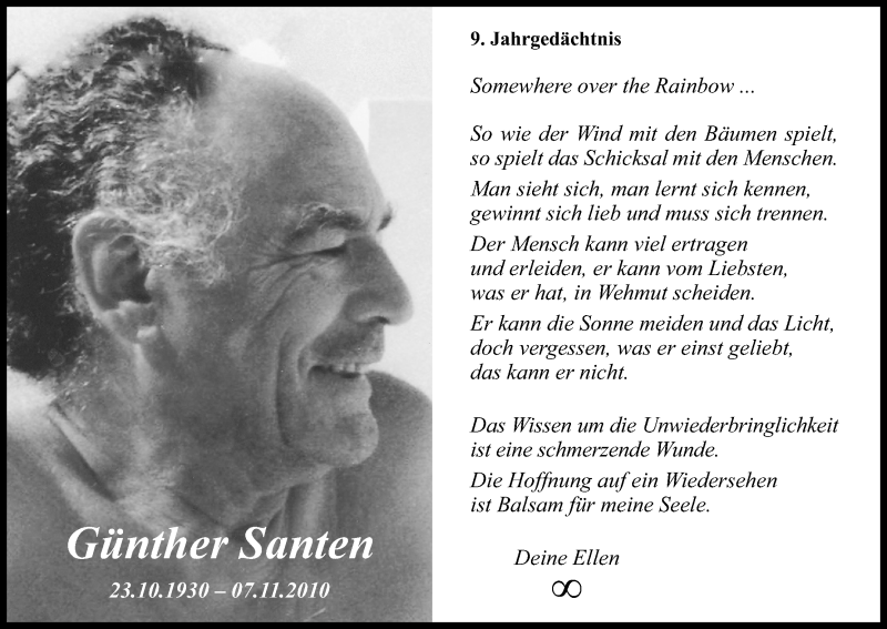  Traueranzeige für Günther Santen vom 09.11.2019 aus Kölner Stadt-Anzeiger / Kölnische Rundschau / Express