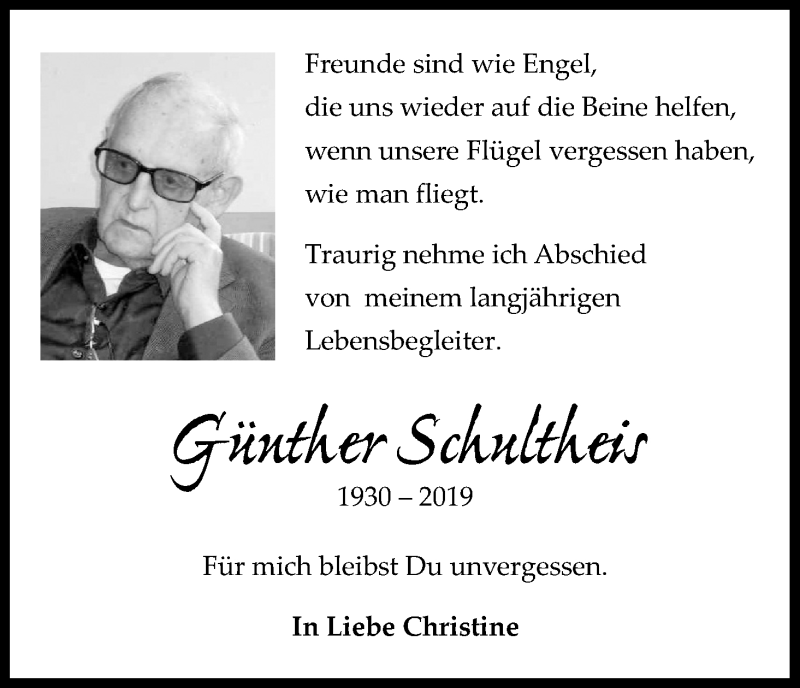  Traueranzeige für Günther Schultheis vom 02.11.2019 aus Kölner Stadt-Anzeiger / Kölnische Rundschau / Express
