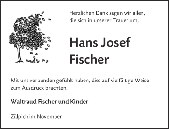 Anzeige von Hans Josef Fischer von  Blickpunkt Euskirchen 