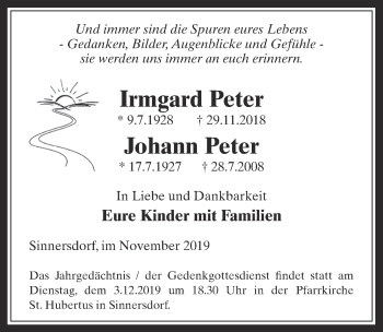 Anzeige von Johann Peter von  Wochenende 