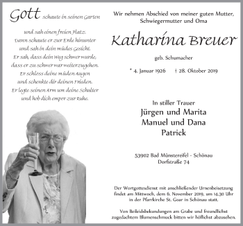 Anzeige von Katharina Breuer von  Blickpunkt Euskirchen 