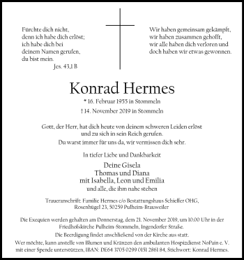Anzeige von Konrad Hermes von Kölner Stadt-Anzeiger / Kölnische Rundschau / Express
