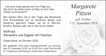Anzeige von Margarete Pitzen von  Blickpunkt Euskirchen 