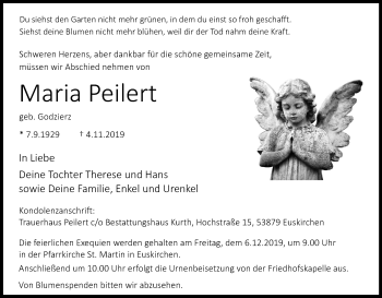 Anzeige von Maria Peilert von Kölner Stadt-Anzeiger / Kölnische Rundschau / Express