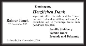 Anzeige von Rainer Junck von  Werbepost 