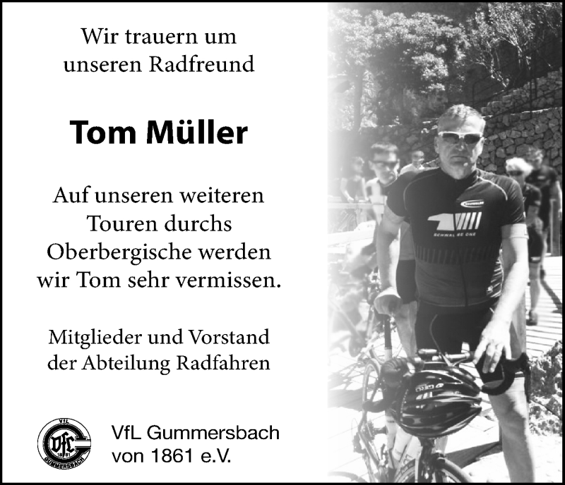  Traueranzeige für Tom Müller vom 13.11.2019 aus Kölner Stadt-Anzeiger / Kölnische Rundschau / Express