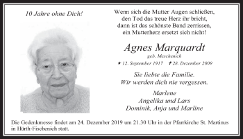 Anzeige von Agnes Marquardt von  Wochenende 