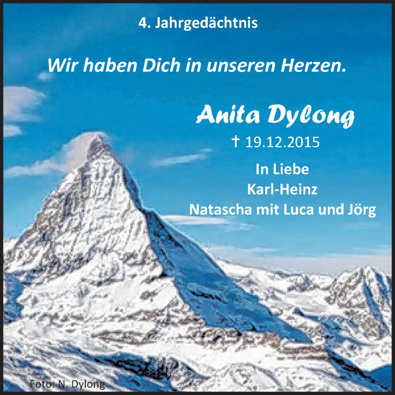  Traueranzeige für Anita Dylong vom 18.12.2019 aus  Werbepost 