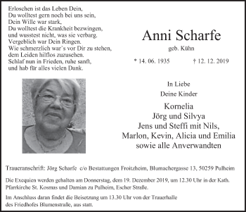 Anzeige von Anni Scharfe von  Wochenende 