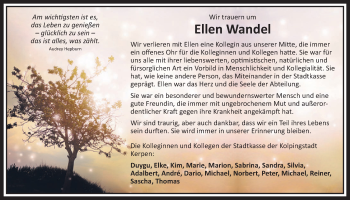 Anzeige von Ellen Wandel von  Sonntags-Post 