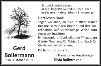 Anzeige von Gerd Bollermann von  Extra Blatt 