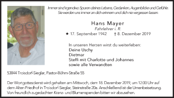 Anzeige von Hans Mayer von Kölner Stadt-Anzeiger / Kölnische Rundschau / Express