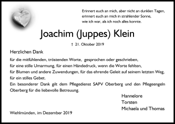 Anzeige von Joachim Juppes Klein von Kölner Stadt-Anzeiger / Kölnische Rundschau / Express