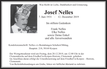 Anzeige von Josef Nelles von  Werbepost 