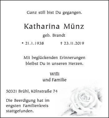 Anzeige von Katharina Münz von  Schlossbote/Werbekurier 