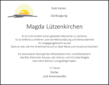 Anzeige von Magda Lützenkirchen von  Blickpunkt Euskirchen 