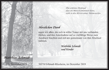 Anzeige von Matthias Schmidt von  Werbepost 