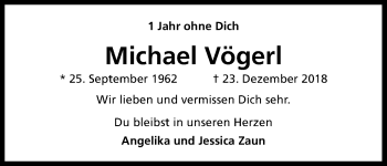 Anzeige von Michael Vögerl von Kölner Stadt-Anzeiger / Kölnische Rundschau / Express