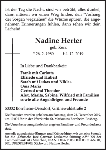 Anzeige von Nadine Herter von  Schaufenster/Blickpunkt  Schlossbote/Werbekurier 