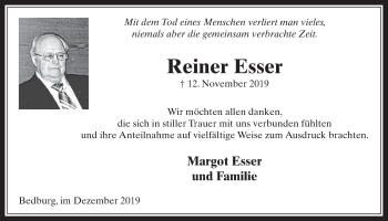 Anzeige von Reiner Esser von  Werbepost 