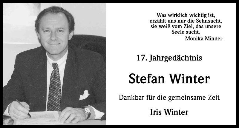  Traueranzeige für Stefan Winter vom 07.12.2019 aus Kölner Stadt-Anzeiger / Kölnische Rundschau / Express