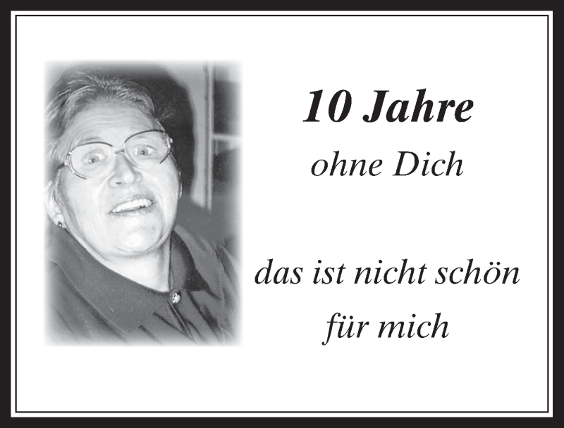  Traueranzeige für 10 Jahre ohne Dich   vom 27.02.2019 aus  Wochenende 