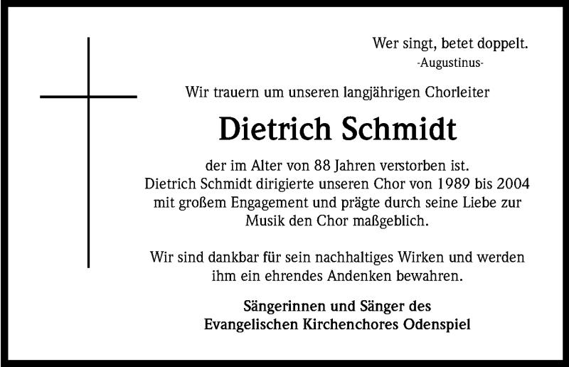  Traueranzeige für Dietrich Schmidt vom 27.02.2019 aus Kölner Stadt-Anzeiger / Kölnische Rundschau / Express