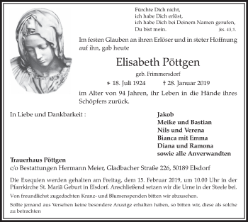 Anzeige von Elisabeth Pöttgen von  Werbepost 