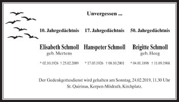 Anzeige von Elisabeth Schmoll von  Werbepost 