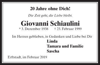 Anzeige von Giovanni Schiaulini von  Werbepost 