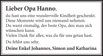Anzeige von Hanno  von  Sonntags-Post 