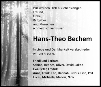Anzeige von Hans-Theo Bechem von Kölner Stadt-Anzeiger / Kölnische Rundschau / Express