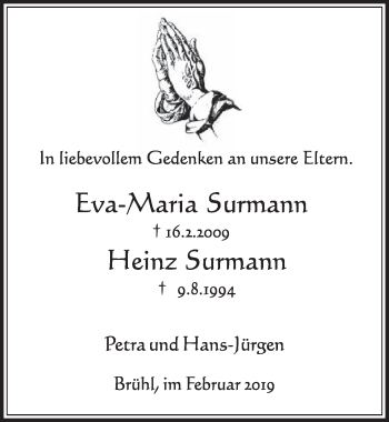 Anzeige von Heinz Surmann von  Schlossbote/Werbekurier 