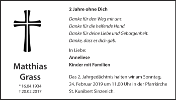 Anzeige von Matthias Grass von  Blickpunkt Euskirchen 