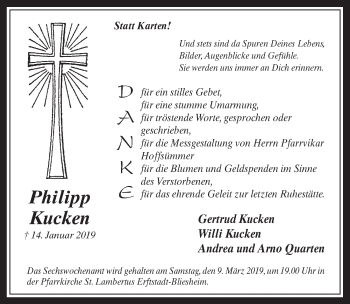 Anzeige von Philipp Kucken von  Werbepost 