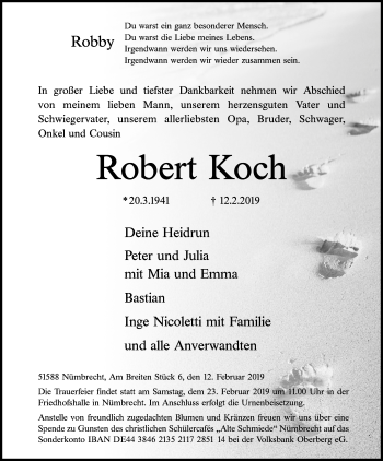 Anzeige von Robert Koch von Kölner Stadt-Anzeiger / Kölnische Rundschau / Express