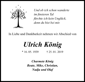 Anzeige von Ulrich König von Kölner Stadt-Anzeiger / Kölnische Rundschau / Express